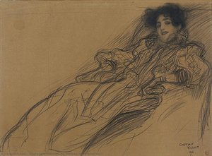 Young Woman In An Armchair — Gustav Klimt, Impressionism