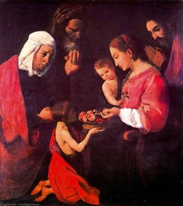 La Sagrada Familia, Santa Ana, San Joaquín Y San Juan Bautista — Francisco De Zurbarán, Spanish Baroque
