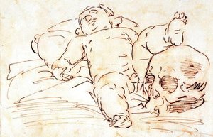 Cherub With Skull — Luca Giordano