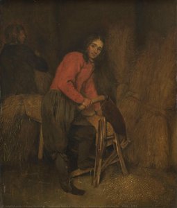 Trimming Bales Of Hay, Caspar Netscher (attributed To), 1660 - 1684 — Netscher, Caspar