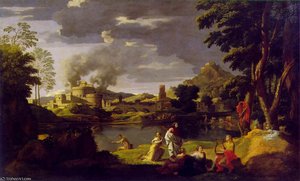 Landscape With Orpheus And Eurydice Louvre — Nicolas Poussin, French Baroque