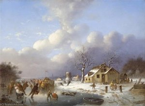 Skating Scene In Holland — Johann Mongles Culverhouse