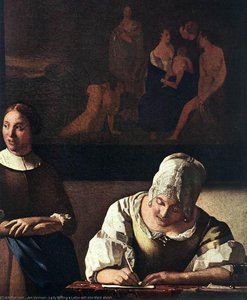 Mujer Escribiendo Una Carta Con Su Criada — Johannes Vermeer