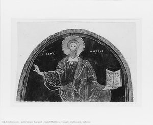 Saint Matthew, Mosaic, Cathedral, Salerno — John Singer Sargent, Byzantine Romanesque Mosaic