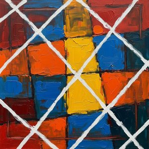 Fragmented Chromatic Lattice: A Monumental Study In Impasto Tension And Spontaneous Rhythm — Christian Noiret, Contemporary Abstract
