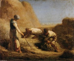 Trussing Hay — Jean-françois Millet, Barbizon School Realism
