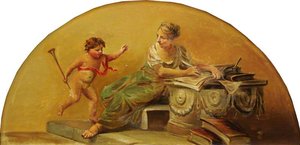 Putto With A Personification Of Poetry — Antonio Zucchi