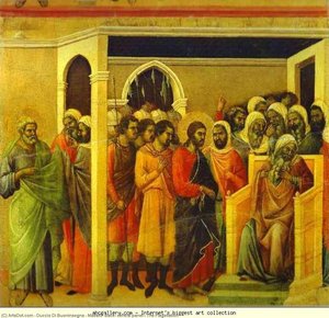 Maestó (back, Central Panel), The Flagellation — Duccio Di Buoninsegna, Gothic Art