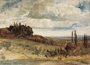 A View Of Les Andelys — Paul Huet