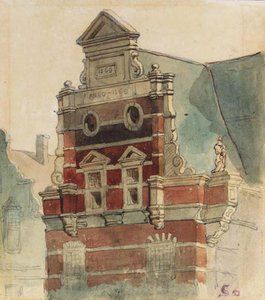 A Study Of The Top Of The West Facade Of The Town Hall, The Hague — Cornelis Springer