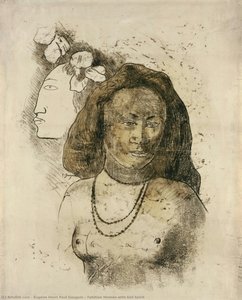 Mujer Tahitiana Con Espíritu Maligno — Eugène Henri Paul Gauguin