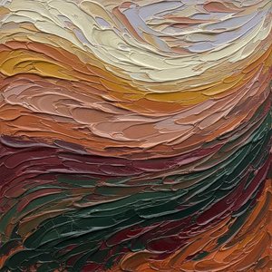 Ethereal Strata Of Ochre And Shadow In A Monumental Impasto Flow — David Moreau, Plaster & Texture Art