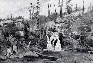 Waterfall, (painting) — Von Luerzer