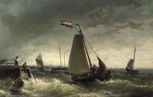 Sailing Vessel 'de Hoop' On Choppy Waters — Nicolaas Riegen