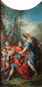 Jerusalem Delivered Rinaldo Being Put In Flower Chains By Armida — Charles-andré Van Loo