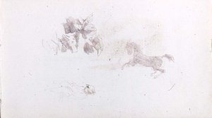 Horse Figure With Hat, Rocks — John La Farge