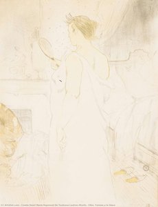 Elles, Femme A La Glace — Henri De Toulouse-lautrec