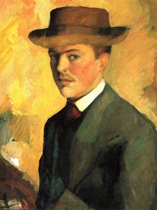 Self-portrait With Hat — August Macke, German Expressionism