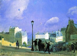 Flying Kites, Montmartre — William James Glackens, Contemporary Realism