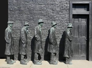 Depression. bread line