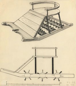 Ethnographic drawing - a traditional thresher