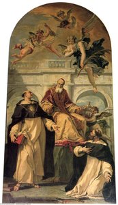 Pope Pius V With Saints Thomas Aquinas And Martyr Peter — Sebastiano Ricci