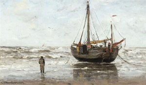 A Fishing Boat On The Beach — Gerhard Arij Ludwig Morgenstje Munthe