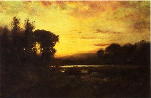 Wetlands At Sunset — William Keith