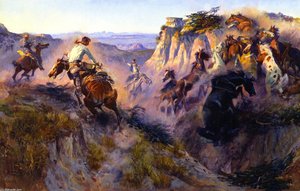 Wild Horse Hunters [no. 2] — Charles Marion Russell, American Romanticism