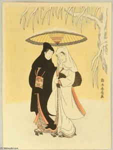 Lovers In Snow — Suzuki Harunobu
