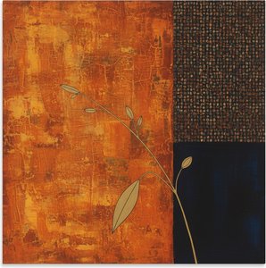 Ephemeral Passage Across Ochre Decay And Indigo Geometry, A One-of-one Study — Christian Noiret, Contemporary Abstract Painting