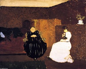 The Chat (also Known As Mme Vuillard And Her Daughter - La Causette) — Jean-édouard Vuillard, Post-impressionism