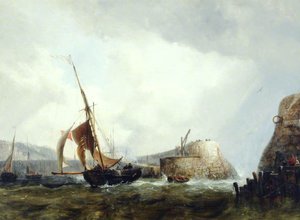 Pilot Boat Running Into St Peter Port, Guernsey — Edward William Cooke