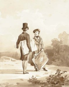 Two Artists In Discussing A Landscape — Auguste Xavier Leprince