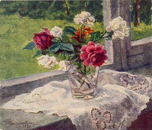 The Roses By The Window — Pyotr Konchalovsky