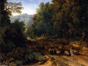 Landscape With A Shepherd And His Flock — Gaspard Dughet, Baroque