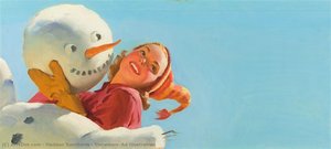 Snowman, Ad Illustration — Haddon Hubbard Sundblom