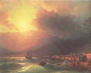 View Of Yalta On Evening — Ivan Konstantinovich Aivazovsky, Romanticism
