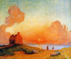 Sunset By The Sea, Brittany — Ferdinand Du Puigaudeau