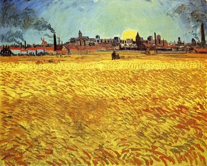 Sonnenuntergang: Weizenfelder In Arles — Vincent Willem Van Gogh, Postimpressionismus