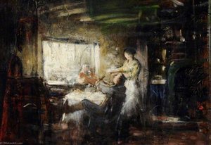 Study Of A Kitchen Scene (detail) — Frederick William Elwell