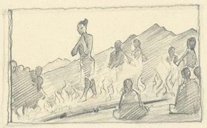 Sketch Of Firewalking Ceremony — Nicholas Roerich