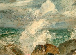 Waves Breaking On Rocks — Sidney Herbert Sime