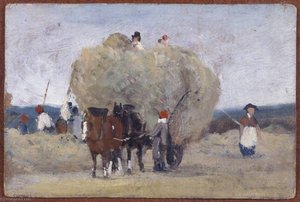 Sketch Of A Harvest Wagon — Frederick Waters (william) Watts