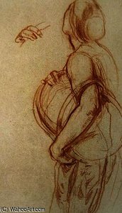 Study Of A Woman Holding A Basket For 'the Fruit — Charles Haslewood Shannon