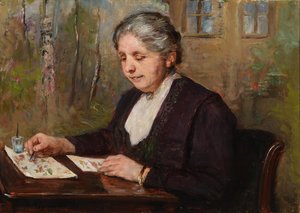 Augusta Dohlmann At Her Drawingtable — Берта Вегманн