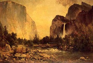Lone Fisherman In Yosemite — Thomas Hill