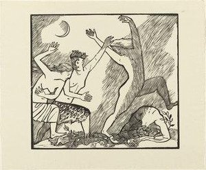 Death By The Maenads (tod Durch Die Mänaden) From The Portfolio Orpheus 10 Woodcuts On The Verses Of Ovid (10 Holzschnitte Zu Den Versen Des Ovid) — Gerhard Marcks