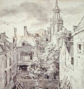 View Of The Courtyard Of The House Of The Archers Of The St. Sebastian Guild On The Singel In Amster — Jacob Isaackszoon Van Ruisdael