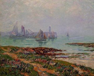 Misty Day At Dielette - The Manche — Henri Moret